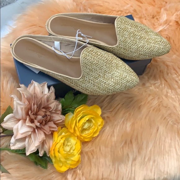 🛍 NEW! Tan Wicker Woven Mule Shoes - Picture 2 of 4